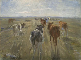 Lange schaduwen. Runderen op het eiland Saltholm, ca. 1890