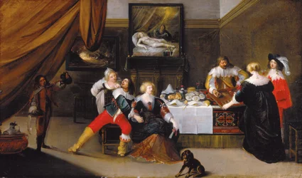 De kaartspelers (backgammonspelers) - Kaartspelers, door Theodor Rombouts (1597-1637). Olieverf op doek, circa 1620-1630. Residenzgalerie Salzburg