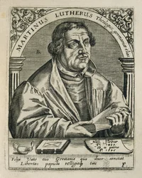 LUTHER, Maarten (1483-1546). Duitse kerkhervormer. Gravure. SPANJE. MADRID (AUTONOME GEMEENSCHAP). Madrid. Nationale Bibliotheek