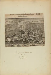 Outina Gallorum Auxilio Potanou Suum Hostem Superat. XIII. (uit boek, Americae, deel twee)
