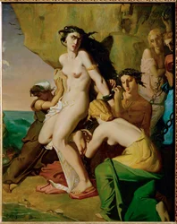 Andromede attachee au rocher par les Nereides - Andromeda vastgeketend aan de rots door de zeemeerminnen ...