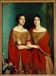De dames Chassériau, de twee zusters genoemd. Portret van Adèle (1810-1869) en Aline (1822-1871), zusters van de kunstenaar. Schilderij van Théodore Chassériau (1819-1856)