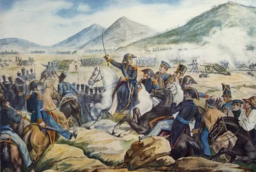 Argentijnse generaal Jose de San Martin bij de Slag om Chacabuco, 12 februari