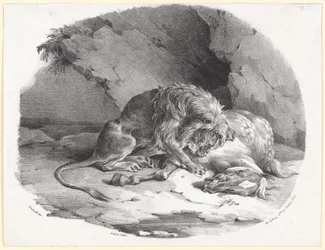 Paard dat door een leeuw wordt verslonden (A Horse Being Devoured by a Lion)