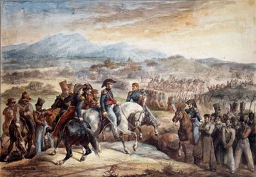 Chileense Onafhankelijkheidsoorlog: Uitzicht op de Slag bij Maipu (Maipo nabij Santiago de Chile 5/04/1818)