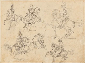 Paarden en ruiters (recto); Paarden (verso)