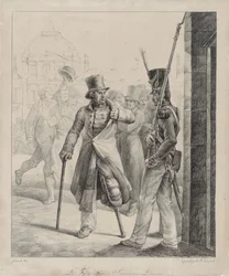 De Zwitserse koninklijke wachtpost in het Louvre (The Swiss Royal Guard Sentry at the Louvre)