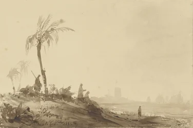 Bedoeïenen onder een palm