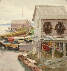 Huiden drogen, Sitka (ca. 1880-1914)