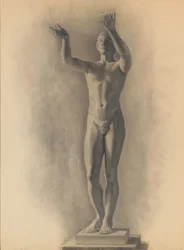 Studie van het mannelijk figuur, 1875