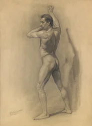 Studie van het mannelijk figuur, 1875