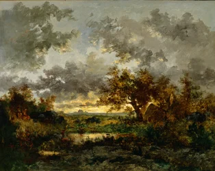 De hut van de houtskoolbrander, ca. 1850