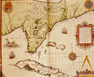 Kaart van Florida en Cuba
