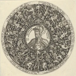 Portret van de Hertog van Alva, uit een Serie Tazza Ontwerpen, ca. 1588