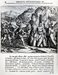 De verbranding van Hatuey door de Spanjaarden in Yara, Cuba, op 2 februari 1512, 1664