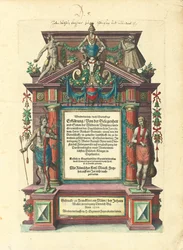 Titelpagina van de eerste Duitse editie van het eerste deel van "Grote Reizen: Amerika", 1590