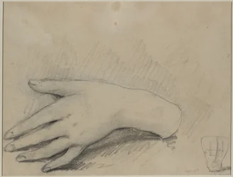 Studie van een vrouwenhand (verso)