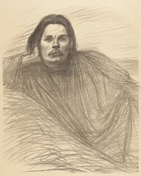 Portret van Maksim Gorki, liggend