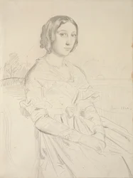 Portret van een jonge Vrouw, zittend driekwart naar links, 1839-1856