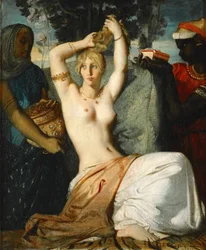 De Toilette van Esther Esther Bereidt zich voor om aan Koning Ahasveros te worden Voorgelegd