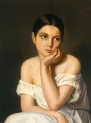 Jong meisje (melancholie), ca. 1833-35 (olieverf op karton)