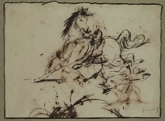 Toegeschreven aan Théodore Géricault - Bang Paard, tussen eind 18e en begin 19e eeuw