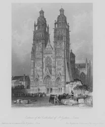Exterieur van de kathedraal van St Gatien, Tours
