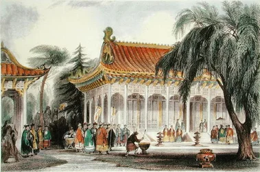 De Zaal van Ontvangst in het Paleis van Yuen-ming-Yuan, Peking, c.1850