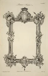 Ontwerp voor een schilderijlijst, gepubliceerd 1761 (gravure)