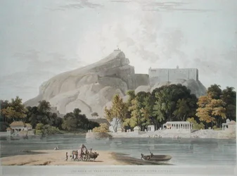 De rots van Trichinopoly, genomen aan de rivier Cauvery, plaat 45 uit 