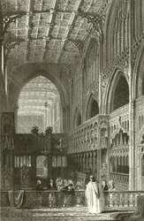 Interieur van de Collegiale Kerk, Manchester
