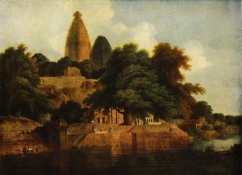 Hindoeïstische tempel in Bindrabund aan de Jumna