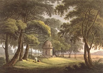 Het graf van een Moorse dame, Bengalen, gegraveerd door Joseph Constantine Stadler, uitgegeven door Edward Orme, 1803