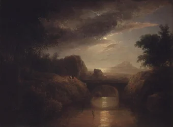 Landschap bij maanlicht