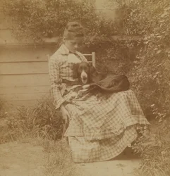 [Susan Macdowell (later mevrouw Thomas Eakins) met een setter]