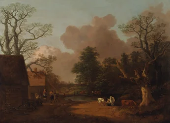 Landschap met melkmeid