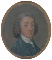 Portret van een jonge man met gepoederd haar