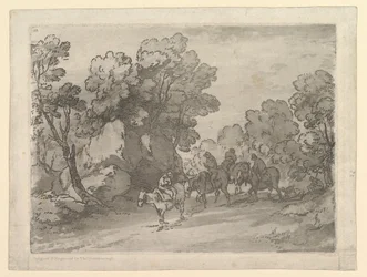 Bosrijk landschap met ruiters, 1 augustus 1797