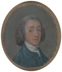 Portret van een jonge man met gepoederd haar