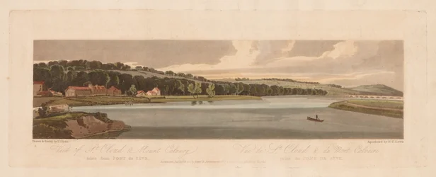 Een Selectie van Twintig van de Meest Schilderachtige Uitzichten in Parijs: Uitzicht op St. Cloud & Mount Calvary genomen vanaf Pont de Sève