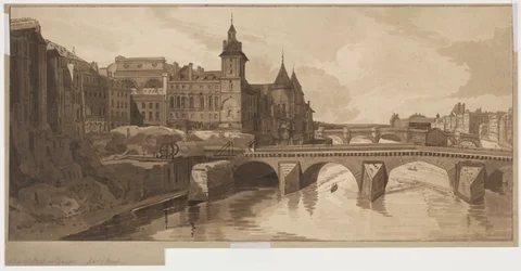 Selectie van Twintig van de Meest Pittoreske Uitzichten in Parijs: Uitzicht op Pont au Change