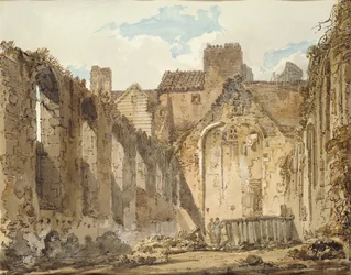 De ruïnes van de kapel in het Savoy Palace, Londen