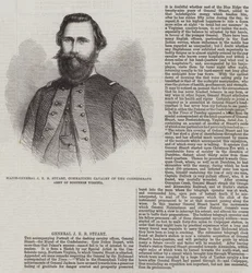Generaal-majoor J E B Stuart, bevelhebber van de Cavalerie van het Confederale Leger van Noord-Virginia