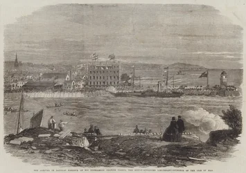 De aankomst in Douglas Harbour van Zijne Excellentie Francis Pigott, de nieuw benoemde luitenant-gouverneur van het eiland Man