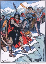 Hannibals soldaten (kleurenlitho)