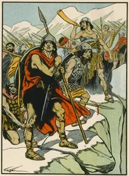 Hannibals soldaten (kleurenlitho)