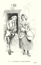 Illustratie voor Een sentimentele reis door Laurence Sterne (litho)