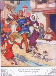 "Je had de mensen van Hamelen moeten horen" (kleurenlitho)