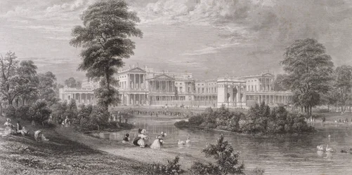 Uitzicht op Buckingham Palace en Marble Arch, vanuit St. James