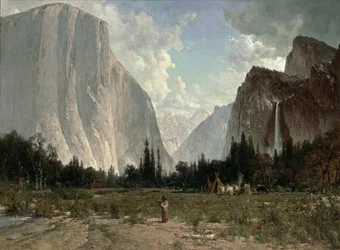 Bridal Veil Falls, Yosemite, ca. 1870-84 (olieverf op doek)